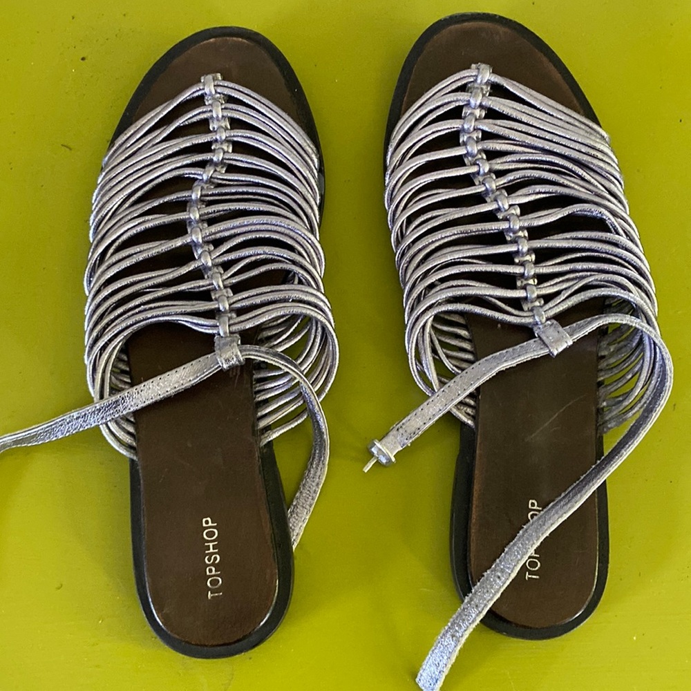 Top Shop sandals, silver